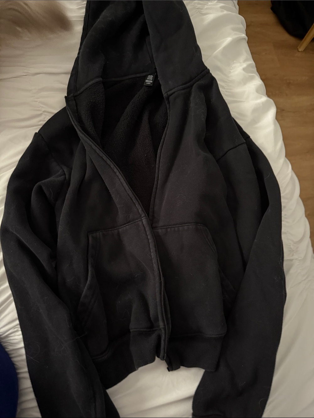 Skims black cropped hoodie